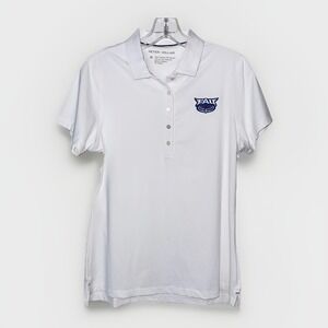 NWT Peter Millar FAU Florida Atlantic Owl Polo Shirt Womens M White UPF 50+